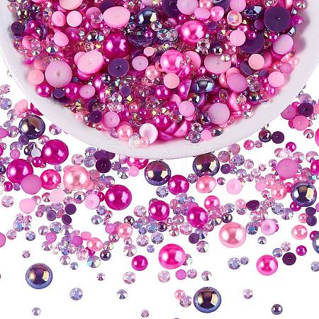 60g Resin patch multi size mixed pearl patch DIY jewelry accessories(2 bags) JX586J-1