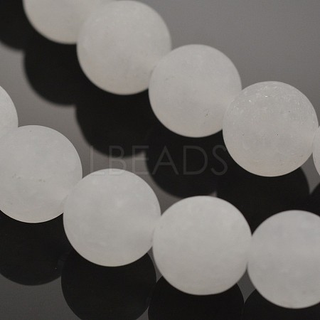 Natural White Jade Round Beads Strands G-G735-08F-8mm-1