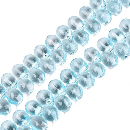Baking Paint Transparent Glass Beads Strands GL-N005-02A-D07-1