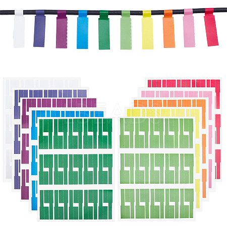 10Pcs 10 Colors Paper Self-Adhesive Stickers DIY-SP0006-12-1