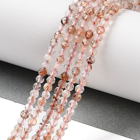 Natural Black Gold Rutilated Quartz Beads Strands G-N342-21A-01-1