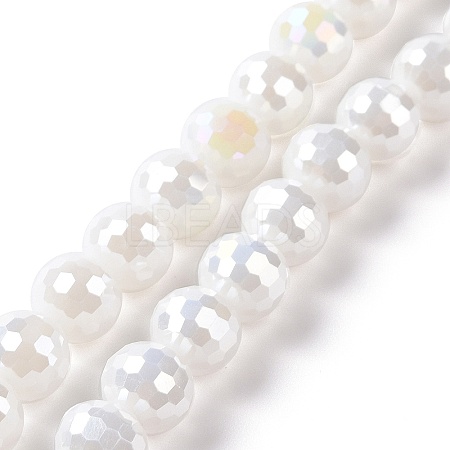 Electroplate Glass Beads Strands GLAA-E036-13E-1