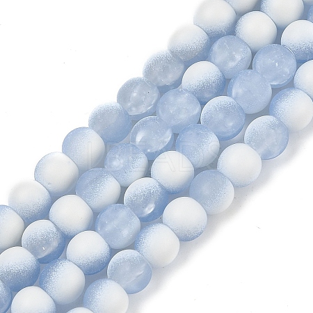 Frosted Crackle Glass Beads X1-GLAA-U001-6mm-M14-1