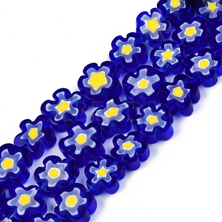 Handmade Millefiori Glass Bead Strands LAMP-N029-017D-16-1