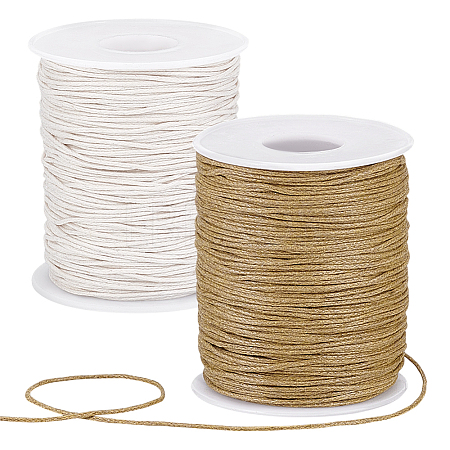 2 Rolls 2 Colors Waxed Cotton Cords YC-PH0001-52E-1