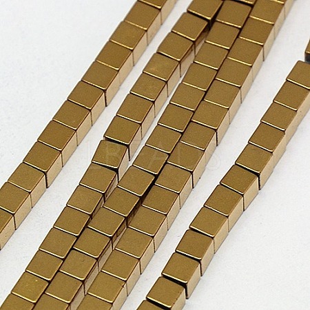 Electroplate Non-magnetic Synthetic Hematite Beads Strands G-J170A-4x4mm-07-1