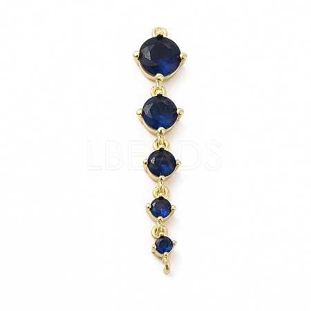 Rack Plating Brass Pave Cubic Zirconia Connector Charms KK-G458-02G-04-1