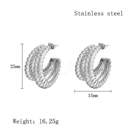 304 Stainless Steel Stud Earrings TA6291-2-1