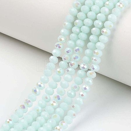 Electroplate Opaque Solid Color Glass Beads Strands EGLA-A034-P2mm-L09-1