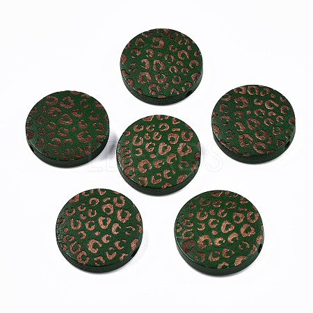 Painted Natural Wood Beads WOOD-T021-49B-05-1