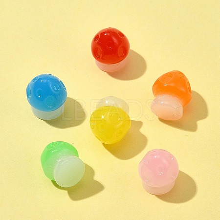 10Pcs Luminous Resin Mushroom Ornament RESI-FS0001-60B-1