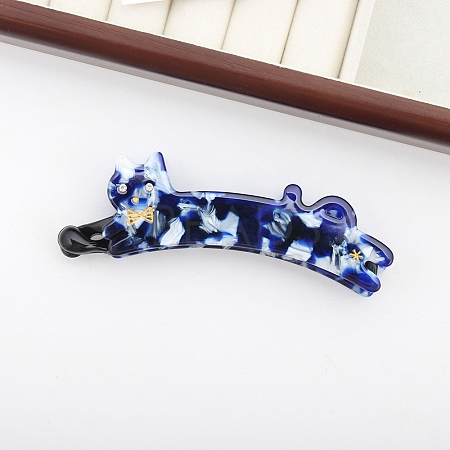 Cute Cat Cellulose Acetate Banana Hair Clips PW-WG20811-03-1