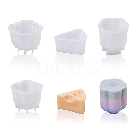 4Pcs 4 Style DIY Candle Silicone Molds Making DIY-MP0001-08-1