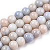 Ombre Effect Dyed Crackle Glass Round Beads Strands GLAA-T031-01B-1