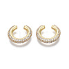 Brass Micro Pave Clear Cubic Zirconia Cuff Earrings EJEW-R114-026G-NF-1