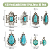 HOBBIESAY 16Pcs 4 Styles Alloy Pendants PALLOY-HY0002-02-2