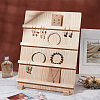 4-Tier Natural Pine Wooden Earring Display Stands EDIS-WH0022-01-5