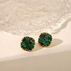 Rhombus Synthetic Turquoise Finger Rings & Earrings Sets VQ5584-1-3