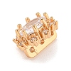 Brass Pave Clear Cubic Zirconia Slide Charms KK-Z072-12KCG-2