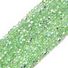 AB Color Plated Transparent Glass Beads Strands GLAA-G127-01G-1
