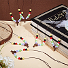 Wood Cross with Acrylic Beaded Pendant Necklaces for Women NJEW-AB00012-5