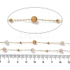 Natural Sunstone & 304 Stainless Steel Beads Link Chains CHS-K021-08A-04-3