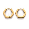 304 Stainless Steel Hexagon Huggie Hoop Earrings STAS-H156-03B-G-2