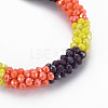 Crochet Glass Beads Braided Stretch Bracelet BJEW-T016-08B-2
