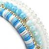 5Pcs 5 Style Polymer Clay Heishi Surfer Stretch Bracelets Set BJEW-TA00353-3