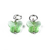 Faceted Transparent Glass Charms GLAA-T024-06G-2