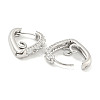 Brass Micro Pave Clear Cubic Zirconia Hoop Earrings EJEW-S228-11P-2