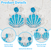 FIBLOOM 4 Pairs 4 Colors Sparkling Resin Shell Shape Dangle Stud Earrings for Women EJEW-FI0001-67-4