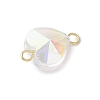 Faceted Clear Glass Connector Charms PALLOY-JF04115-01-5