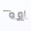 Elegant Zircon Square Stud Earrings for Women TY1635-3-1