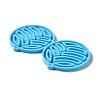 DIY Flat Round with Wave Pendant Silicone Molds DIY-I099-38-4