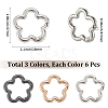18Pcs 3 Colors Alloy Spring Gate Rings FIND-SC0019-03A-2