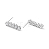 Rectangle Rack Plating Brass Cubic Zirconia Stud Earrings for Women EJEW-K245-15P-2