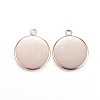 Ion Plating(IP) 304 Stainless Steel Pendant Cabochon Settings X-STAS-G127-13-14mm-RG-2