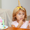 5Pcs 5 Colors Cloth Unicorn Horn Headbands for Kids OHAR-DR0001-01-7