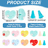 Silicone Heart & Synthetic Rubber Cone Knitting Needle Point Protectors DIY-NB0010-18-2