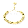 Rack Plating Brass Round Bead Slider Bracelets for Women BJEW-M232-01G-C-1