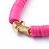 Handmade Polymer Clay Heishi Bead Stretch Bracelets BJEW-JB05090-03-3