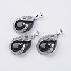 Natural Dyed & Heated Black Agate Pendants X-G-E442-04E-1