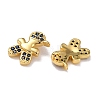 Brass Micro Pave Dark Blue Cubic Zirconia Charms ZIRC-A021-58G-2