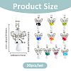 30Pcs Handmade Lampwork Beads with Glass Beads Pendants PALLOY-FH00166-2
