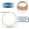 Unicraftale 60Pcs Minimalist Steel Spring Chain Stretch Bracelets Set TWIR-UN0001-12KCG-3