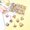 30Pcs 6 Styles Iron & Glass Pendants IFIN-FS0001-52-7