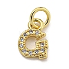 Initial Letter Brass with Cubic Zirconia Charms KK-Q814-26G-G-1
