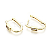 Brass Micro Pave Clear Cubic Zirconia Huggie Hoop Earring EJEW-T046-15G-NF-5