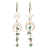 Moon & Sun & Star Brass Asymmetrical Earrings EJEW-JE05461-04-1